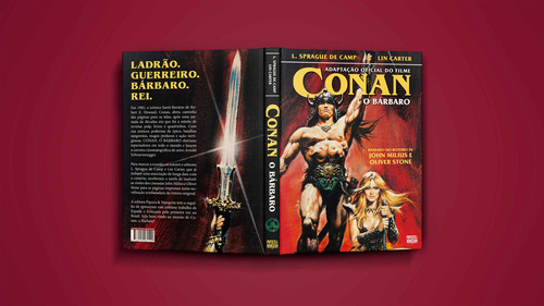 Conan el bárbaro: la novelización oficial de la película, de Linwood Vrooman Carter, Lyon Sprague De Camp., vol. 1. Editorial Pipoca & Nanquim, tapa blanda en portugués, 2024
