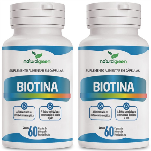 Biotina Vitamina B7 Skincare Cabelos Unhas Pele 120 Cápsulas