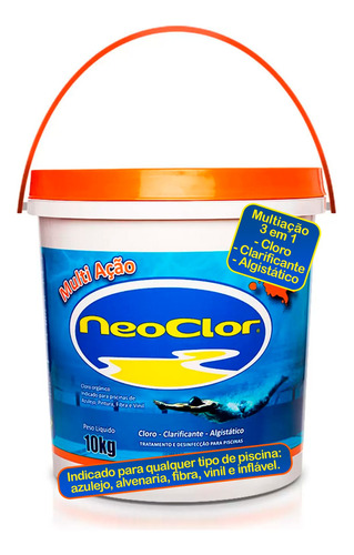 Neoclor Multiação 3 Em 1 Cloro De Piscina Estabilizado 10kg