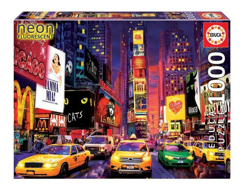 Juego De Mesa Puzzle Neón Educa Times Square New York Febo