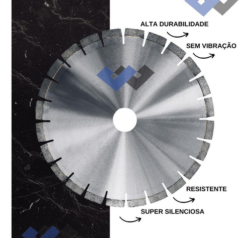 Disco Serra Diamantada Silenciosa 350mm Granito Marmoraria