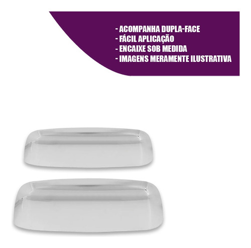 Aplique Cromado Par Maçaneta Uno Evo 10 11 12 13 14 S/ Furo