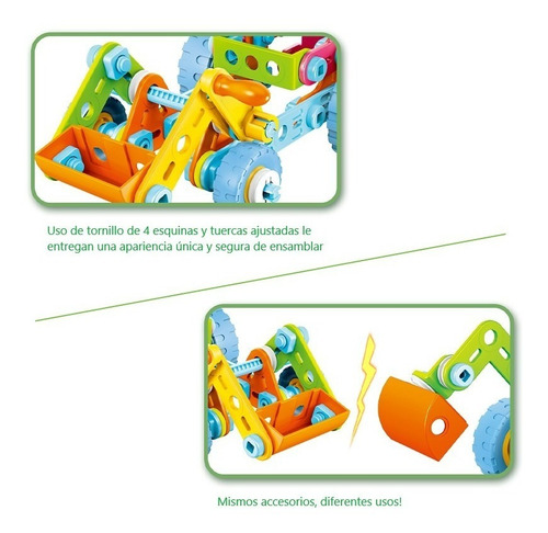 Set De Máquinas Armables 6 En 1 - Flexible - 118 Piezas