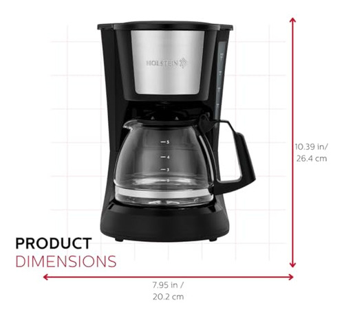Cafetera De Goteo Holstein Housewares Para 5 Tazas, Práctica