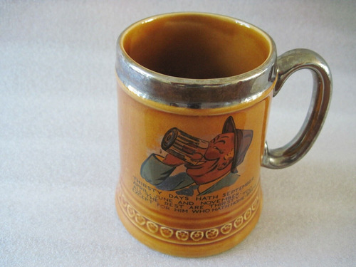 Vintage Lord Nelson Pottery England Beer Stein Mug W/ Si Tta