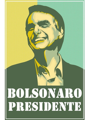 Poster Foto Bolsomito 2018 - 50x75cm Bolsonaro Verde Amarelo