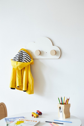 Imagen 10 de 10 de Perchero De Pared Nube Escandinavo Nordico Infantil