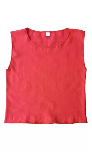 Camiseta de manga larga con cuello redondo abierto color Roja para
