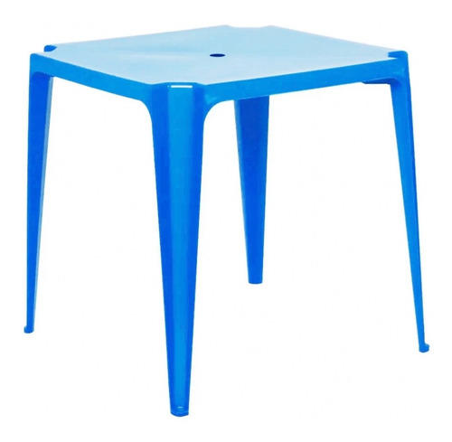 Mesa Plástica Quadrada Azul Mor