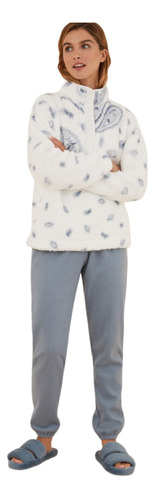 Pijama Mujer Polar Blanco Ws