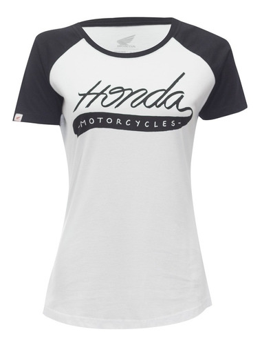 Imagem 1 de 6 de Camiseta Moto Honda Feminina Motorcycles - Coleção Asa Vintage - Produto Oficial