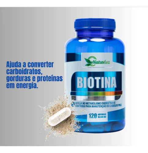 Biotina Cabelo Unhas Vitaminas 120 Capsulas 3unid