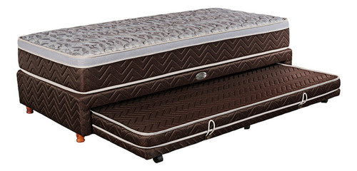 Sommier Springwall Dúo 90 X 190 Cama Carro + Colchon Jackie Color Gris