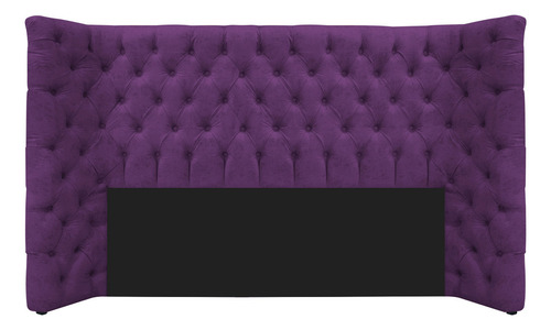 Kit Cabeceira E Calçadeira Baú Queen Everest P02 160cm Suede Cor Roxo