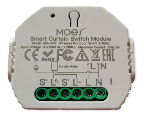 Interruptor De Cortina Wifi Smart Curtain Switch Modulo Moes