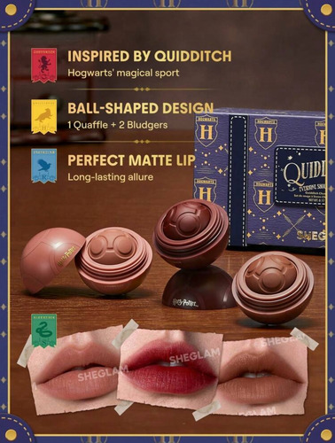 Labiales Cremosos Quidditch Champion Lip Set Harry Potter Marrón