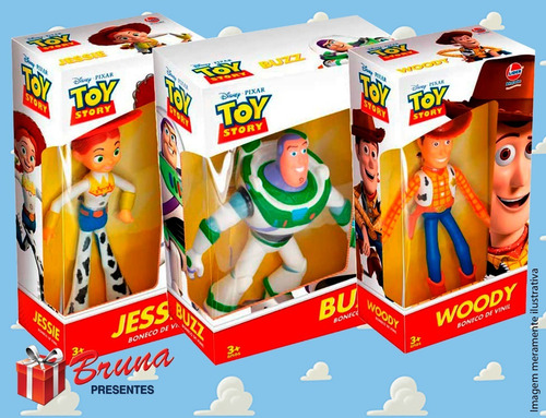 Coleção Toy Story Woody , Buzz E Jessie Vinil 18cm - Líder