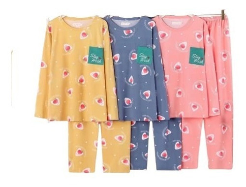 Pijama Mujer 2 Piezas Manga Larga Para Verano Y Primavera 23