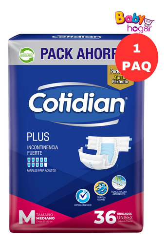 Pañales Cotidian Plus G Y M 36 Und