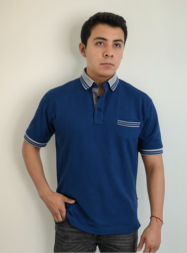  Playera Polo Hombre. Clásico Corte Amplio. Casual Con Bolsa