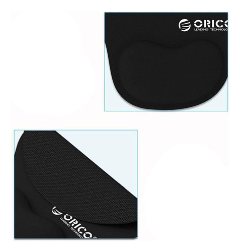 Mousepad Ergonômico Apoio Punho 20x24cm Preto Emborrachado
