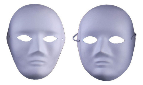 N Máscaras Faciais Completas, Papel Em Branco, Tinta Preta