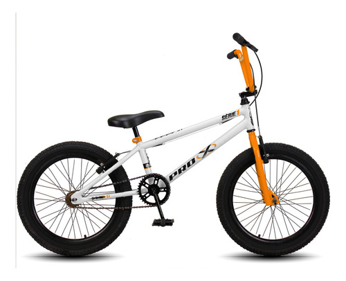 Bicicleta Pro-x Cross Infantil Aro 20 Freio V-brake Aro Aero Cor Branco-laranja Tamanho Do Quadro S