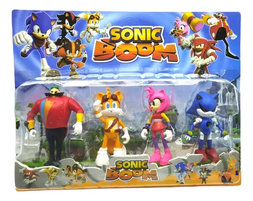 3 BONECOS SONIC BOOM ARTICULADOS 12 CM + UM MOTO