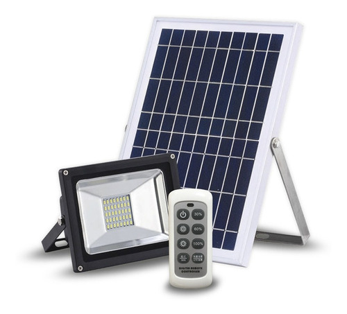 Reflector Led 20w C/panel Solar Recargable Jardin C/control