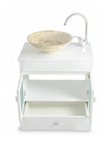 Imagen 6 de 8 de Vanitory Laqueado Colgante 60cm Travertino Cisne Monoc
