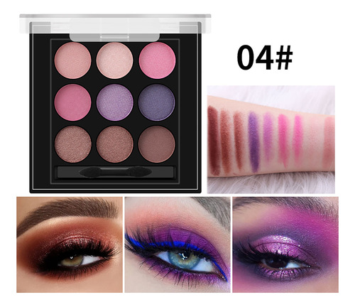 J Eye Shadow, 9 Colores, Maquillaje Ahumado Nacarado Durader