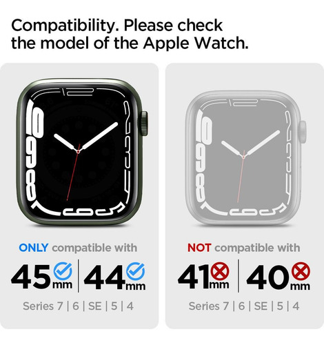 Imagem 2 de 7 de Case Spigen Apple Watch S6 S7 Se 44mm Rugged Armor Pro Preto