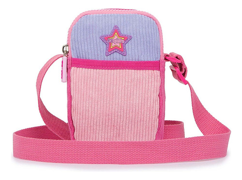 Bolsa Crossbody Para Niña Cloe Girls Textil Look Suede Color Rosa