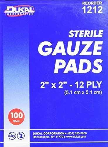 Gasas Estériles, 2 ''x 2'', 12 Capas, 100 Por Caja Blanca