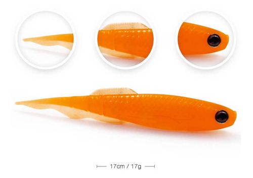 Isca Baca Shad Monster3x 17cm Fábio Baca Com 2 Unidades Cor Orange