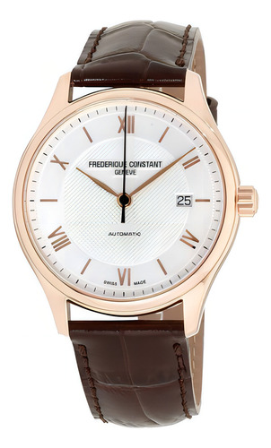 Reloj Fréderique Constant Classics Automatico Fc-303mv5b4 Color De La Correa Café Color Del Bisel Dorado Color Del Fondo Blanco