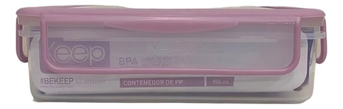 Hermetico Pp 900ml Rectangular Color Lila