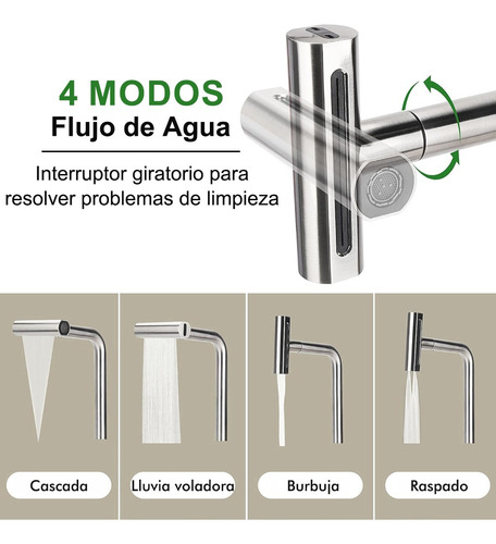 4 Modo Mezcladora Para Fregadero Llave Cocina Latón