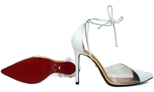 Imagem 3 de 3 de Sapato Scarpin Branco Feminino Salto Alto 11 Cm