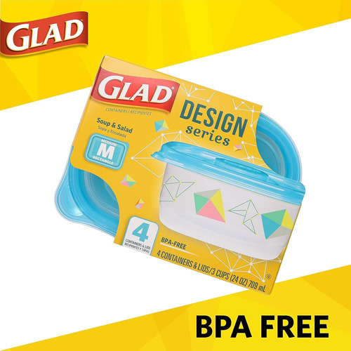 Glad Designer Series Contenedores Para Comida 4 Recipientes