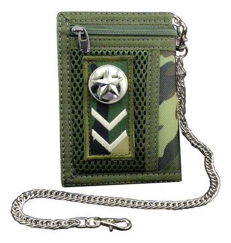 Army Fans Star Trifold Wallet Card Holder Monedero Y Cadena