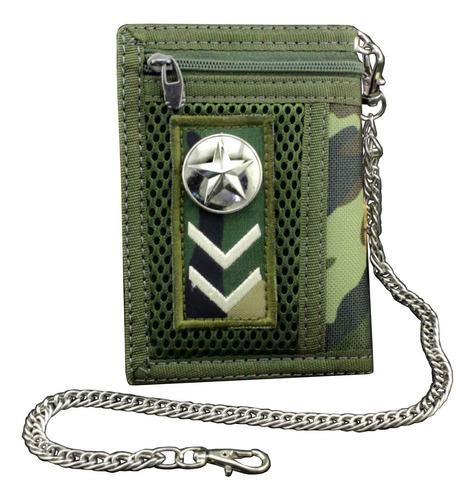 Army Fans Star Trifold Wallet Card Holder Monedero Y Cadena 