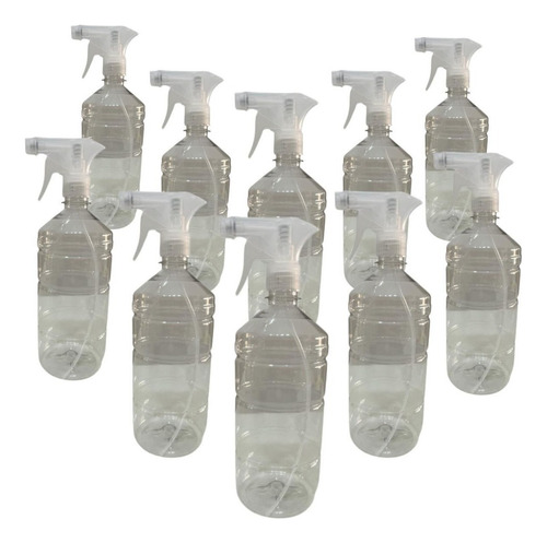 Envase Plastico Botella Pulverizador Rociador Spray 1l X10