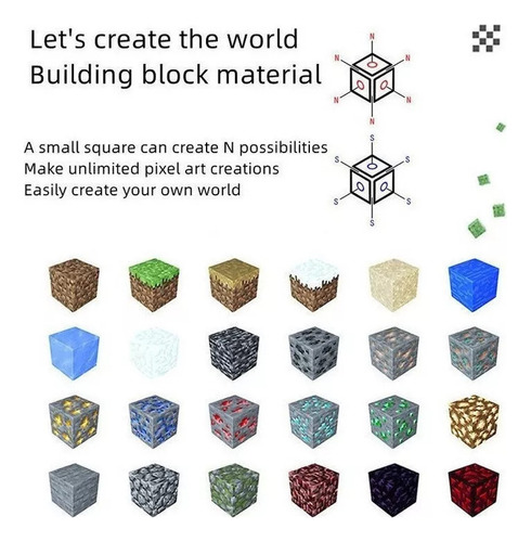 Conjunto De Blocos De Construção Magnéticos Para Minecraft D