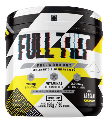 Pré Treino Full Tilt 150g - 2000mg Beta Alanina + Complexo B Abacaxi Iridium Labs