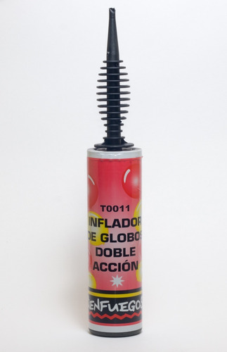 Inflador Manual Para Globos Doble Acción × 10 Unidades Color Rojo y negro