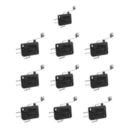 20pcs Chave Micro Switch Fim De Curso Haste 29mm Com Roldana