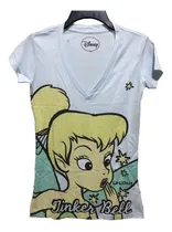 Comprar Blusa Dama Playera Campanita Thinker Disney Cuello V Celeste