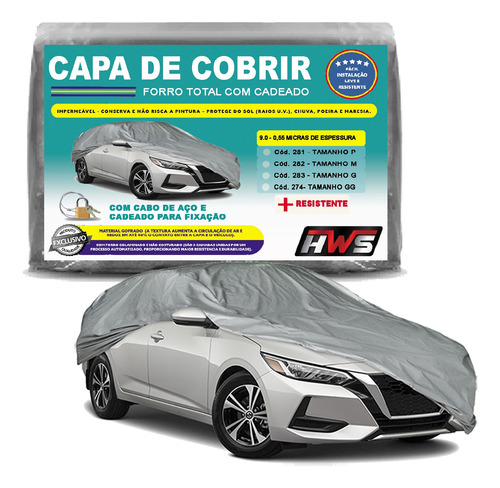 Capa Automotiva Marca Hws Forro Total Cadeado Proteção Uv Gg