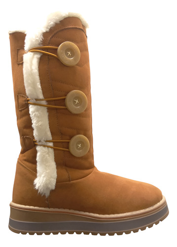 Botas Para Dama Peluche 3 Botones Afelpadas Invierno